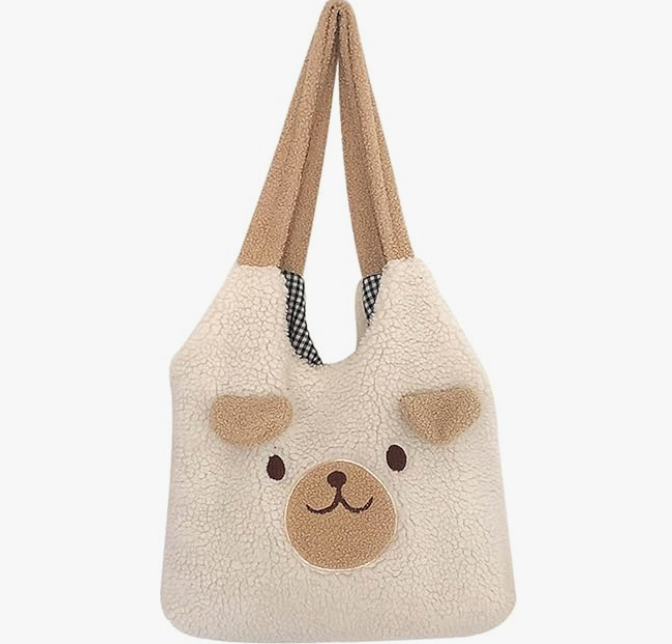 Women Girls Cute Bear Plush Shoulder Bag